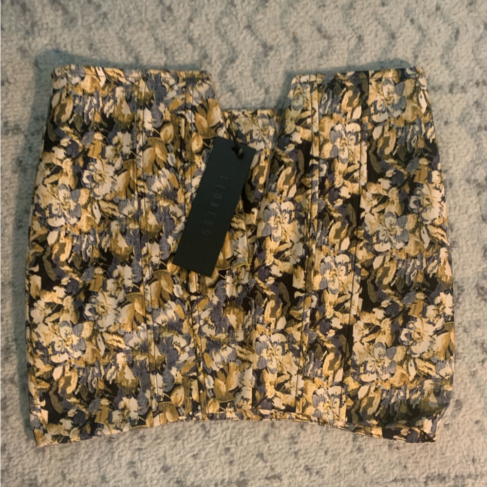 Yellow Floral Mini Skirt
